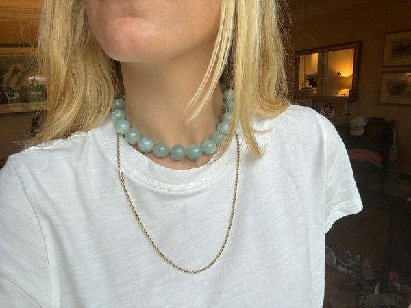 Beaded Necklace in Aquamarine