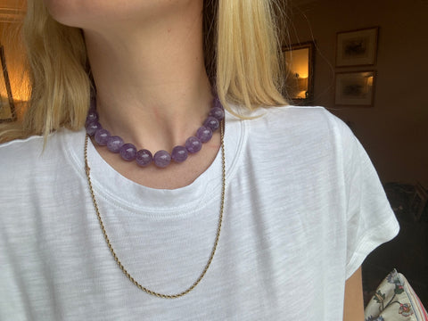 Beaded Necklace in Amethyst