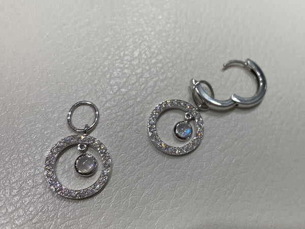 Petit Halo Earring Charms in White Gold
