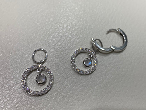 Petit Halo Earring Charms in White Gold